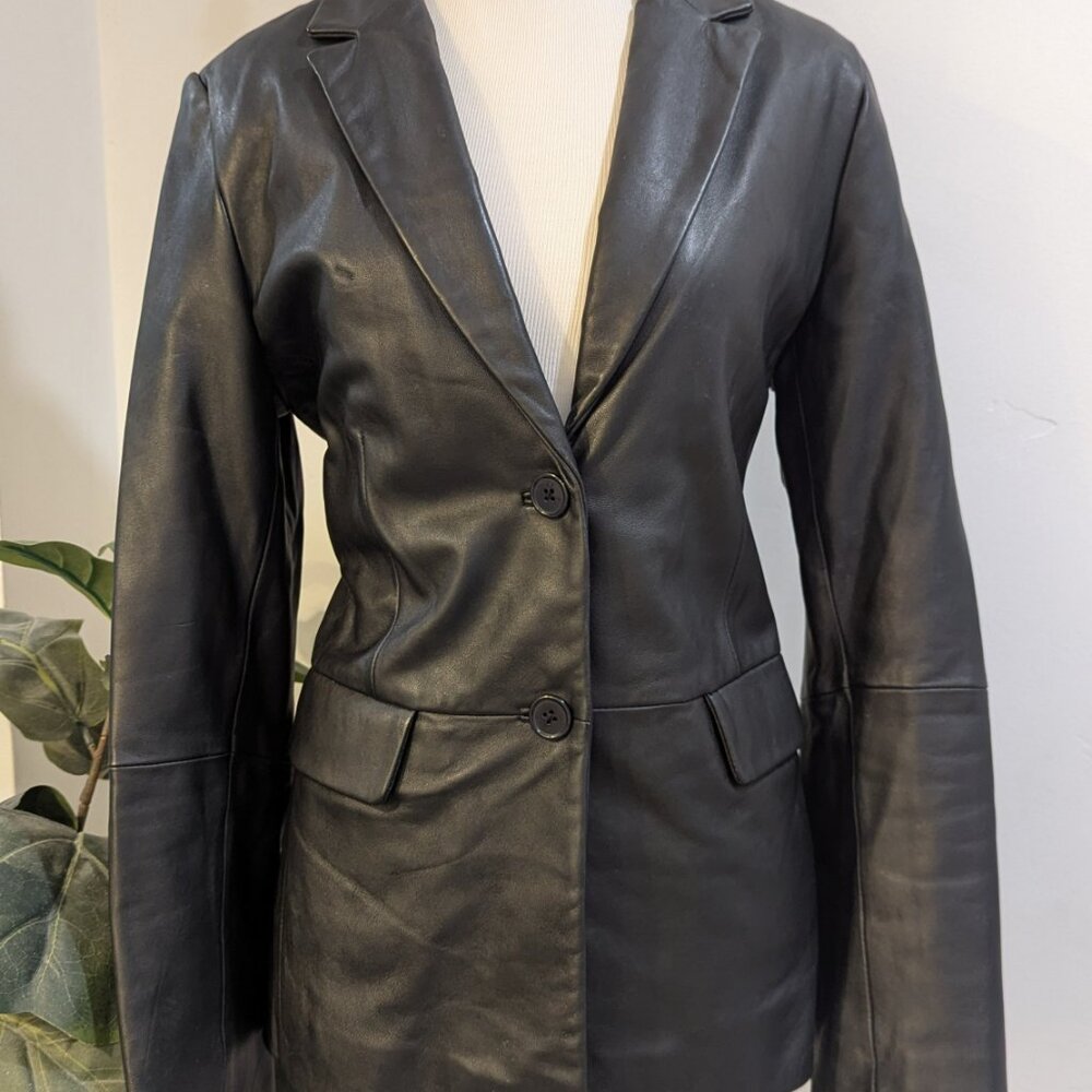 "Vintage Jaclyn Smith Classic Leather Jacket Women’s Size 10 Black Blazer